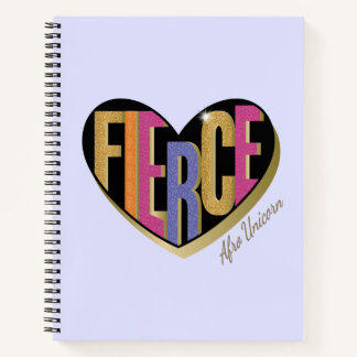 Afro Unicorn Fierce Heart Design Notebook