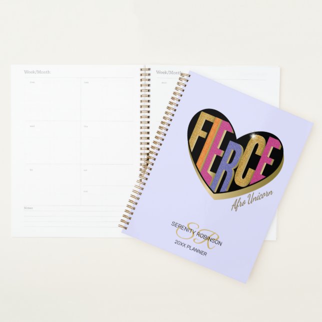 Afro Unicorn Fierce Heart Design Planner (Display)