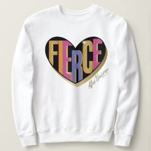 Afro Unicorn Fierce Heart Design Sweatshirt
