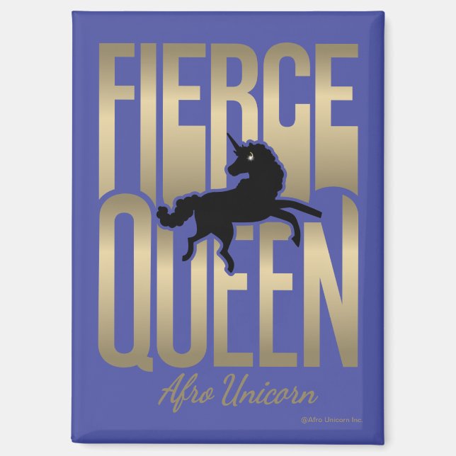 Afro Unicorn Fierce Queen Magnet (Front)
