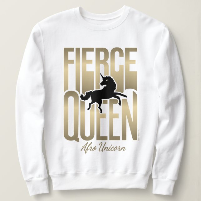 Afro Unicorn Fierce Queen Sweatshirt (Design Front)