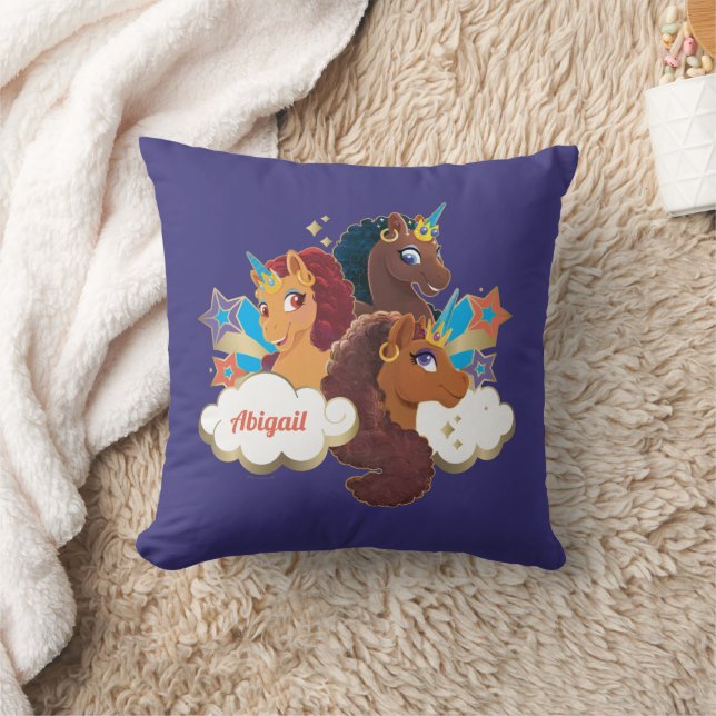 Afro Unicorn “Made of Magic” Trio Design Cushion (Blanket)