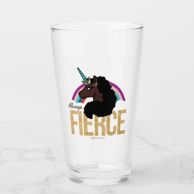Afro Unicorn | Magical - Always Fierce Glass (Front)