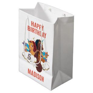 Afro Unicorn Magical Girls Birthday Medium Gift Bag