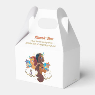 Afro Unicorn Magical Girls Birthday Thank You Favour Box