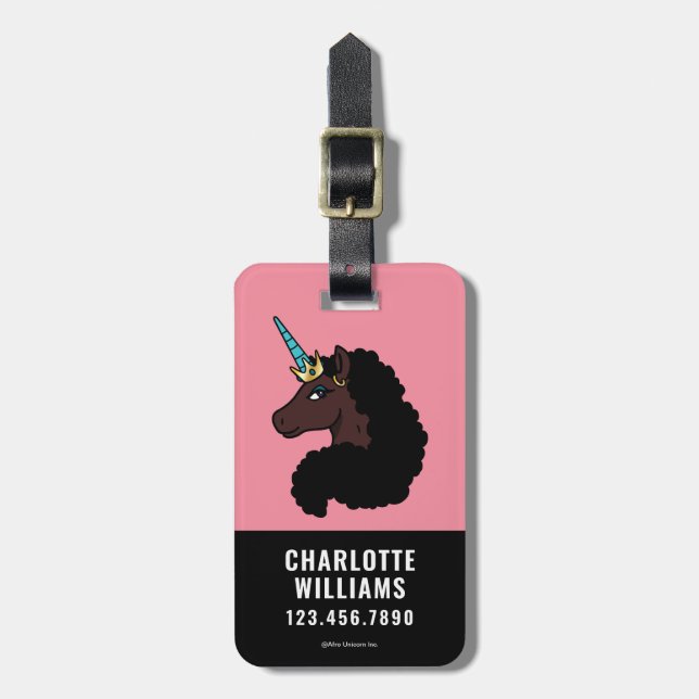 Afro Unicorn | Magical Luggage Tag (Front Vertical)