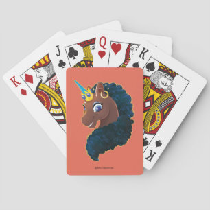 Afro Unicorn   Magical Playing Cards