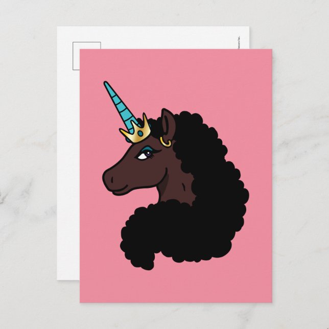 Afro Unicorn | Magical Postcard (Front/Back)