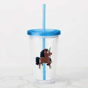 Afro Unicorn Magical Prancing Acrylic Tumbler