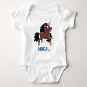 Afro Unicorn   Magical Prancing Baby Bodysuit