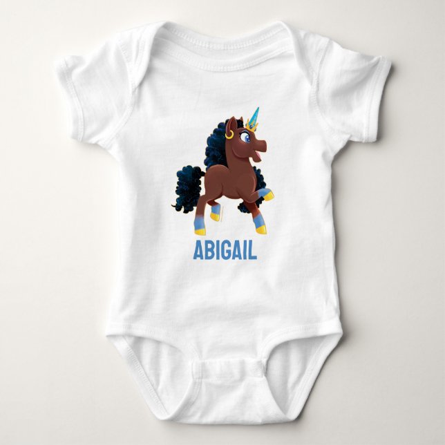 Afro Unicorn | Magical Prancing Baby Bodysuit (Front)