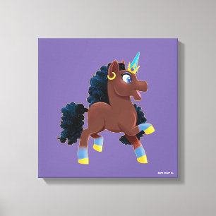 Afro Unicorn   Magical Prancing Canvas Print