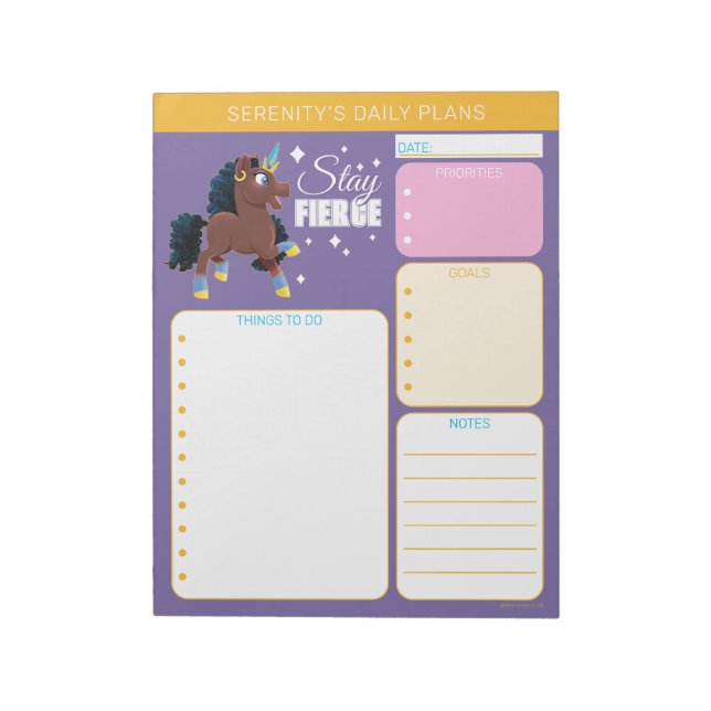 Afro Unicorn | Magical Prancing Notepad (Rotated)