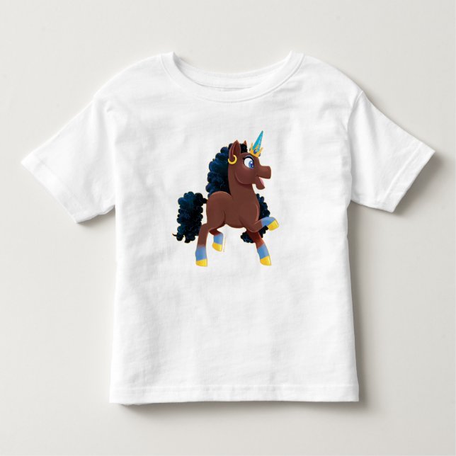 Afro Unicorn | Magical Prancing Toddler T-Shirt (Front)
