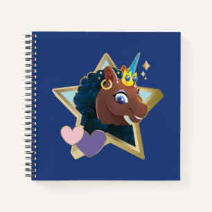 Afro Unicorn Magical Star Notebook