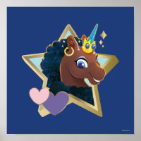 Afro Unicorn Magical Star