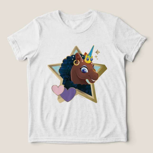 Afro Unicorn Magical Star Tri-Blend Shirt (Design Front)