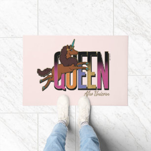 Afro Unicorn Queen Design Doormat