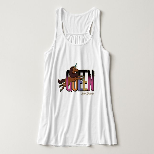Afro Unicorn Queen Design Singlet (Design Front)