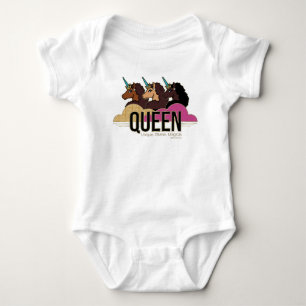 Afro Unicorn Queen Trio Design Baby Bodysuit