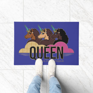 Afro Unicorn Queen Trio Design Doormat