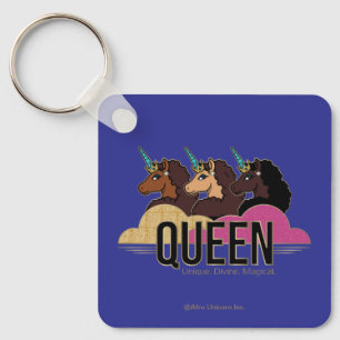 Afro Unicorn Queen Trio Design Key Ring