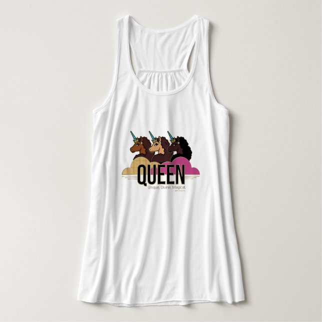 Afro Unicorn Queen Trio Design Singlet (Design Front)