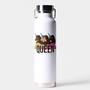 Afro Unicorn Queen Trio Design Water Bottle