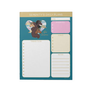 Afro Unicorn Trio Heart Design Notepad