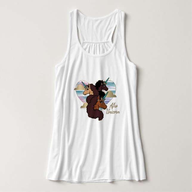 Afro Unicorn Trio Heart Design Singlet (Design Front)