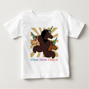 Afro Unicorn Trio: Unique, Divine, and Magical Baby T-Shirt