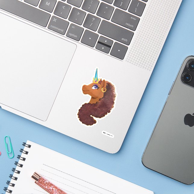 Afro Unicorn | Unique (Laptop w/ iPhone)