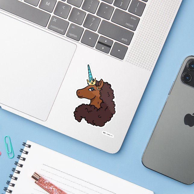 Afro Unicorn | Unique (Laptop w/ iPhone)