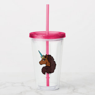 Afro Unicorn Unique Acrylic Tumbler