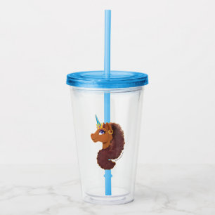 Afro Unicorn Unique Acrylic Tumbler