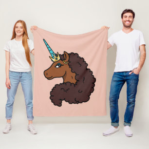 Afro Unicorn Unique Fleece Blanket