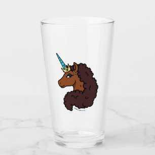 Afro Unicorn Unique Glass