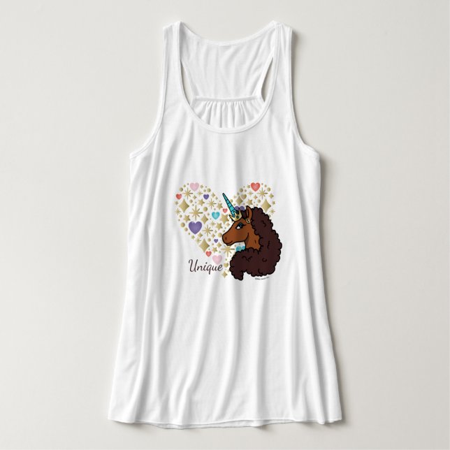 Afro Unicorn | Unique Heart Design Singlet (Design Front)