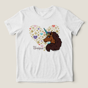 Afro Unicorn Unique Heart Design Tri-Blend Shirt