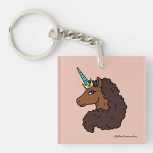 Afro Unicorn   Unique Key Ring