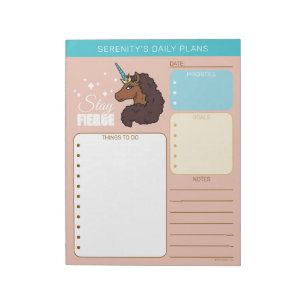 Afro Unicorn   Unique Notepad