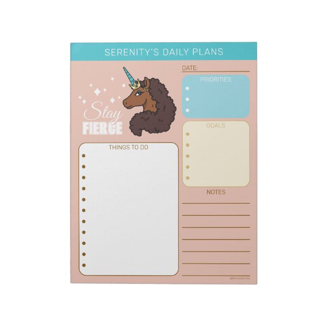 Afro Unicorn | Unique Notepad (Rotated)