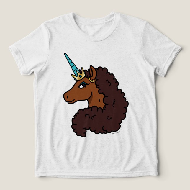 Afro Unicorn | Unique Tri-Blend Shirt (Design Front)