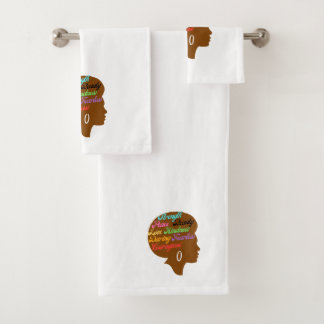 Afro Woman Bath Towel Set