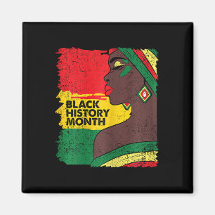 Afro Woman Black History Month Colours Men Women W Magnet