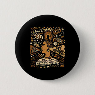 Afro Woman Black History Month Men Women African A 6 Cm Round Badge