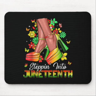 Afro Woman High Heels Black Girl Stepping Into Jun Mouse Pad