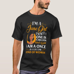 Afro Woman I'm A June Girl Melanin African America T-Shirt