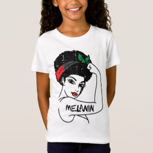 Afro Woman Melanin Black History Month Africa Amer T-Shirt