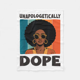 Afro Woman Melanin Pride Unapologetically Fleece Blanket